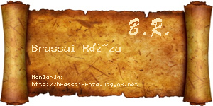 Brassai Róza névjegykártya